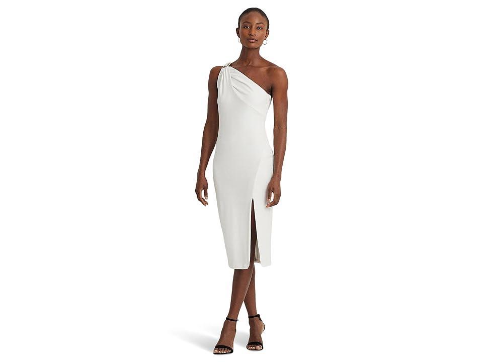 LAUREN Ralph Lauren Buckle-Trim One-Shoulder Cocktail Dress Women's Dress Product Image