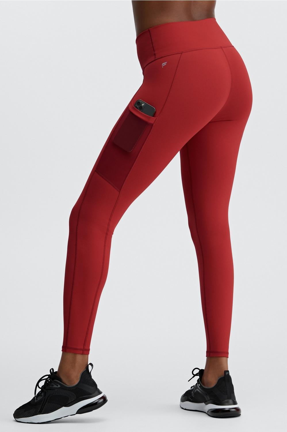 Fabletics On-The-Go High-Waisted Legging Womens red Size S Product Image