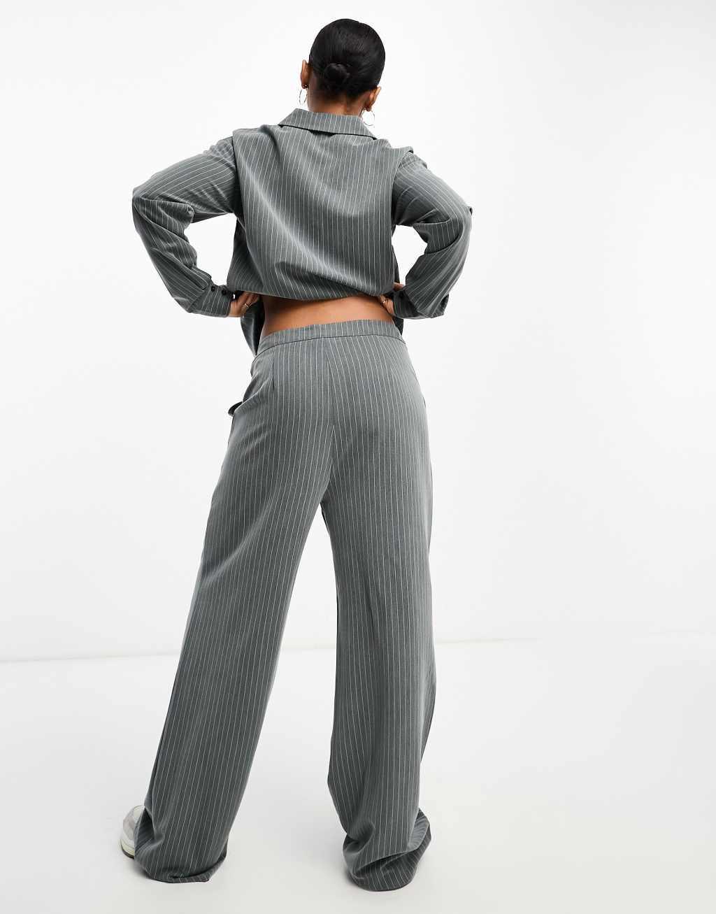 Vero Moda pinstripe wide leg pants Product Image