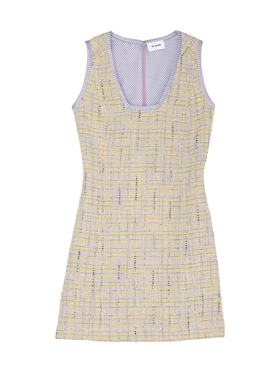 Womens Textured Slub Tweed Sleeveless Minidress Product Image