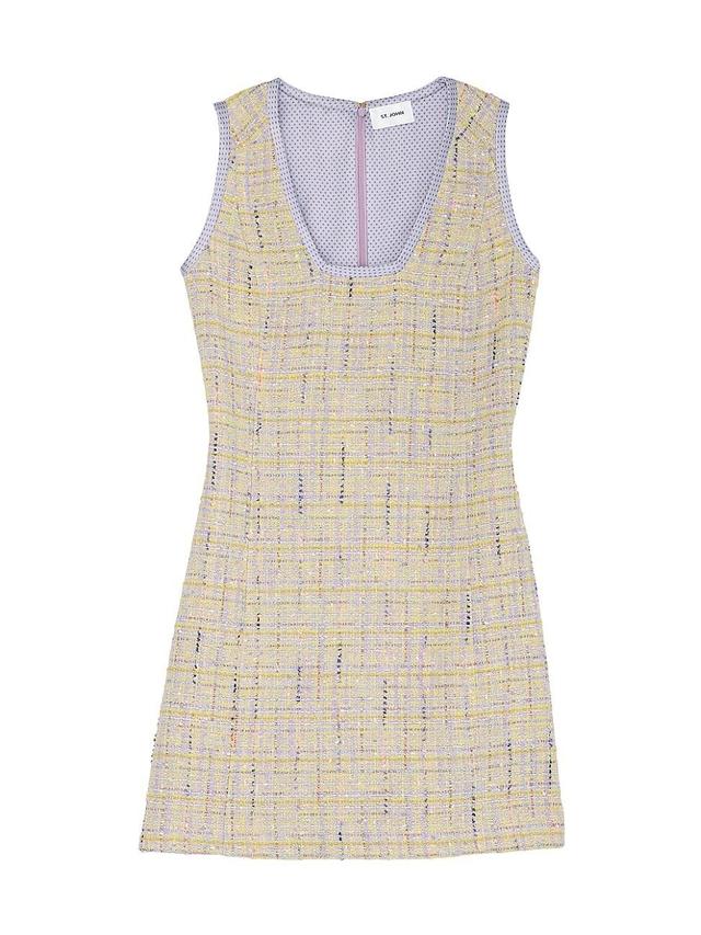 Womens Textured Slub Tweed Sleeveless Minidress Product Image