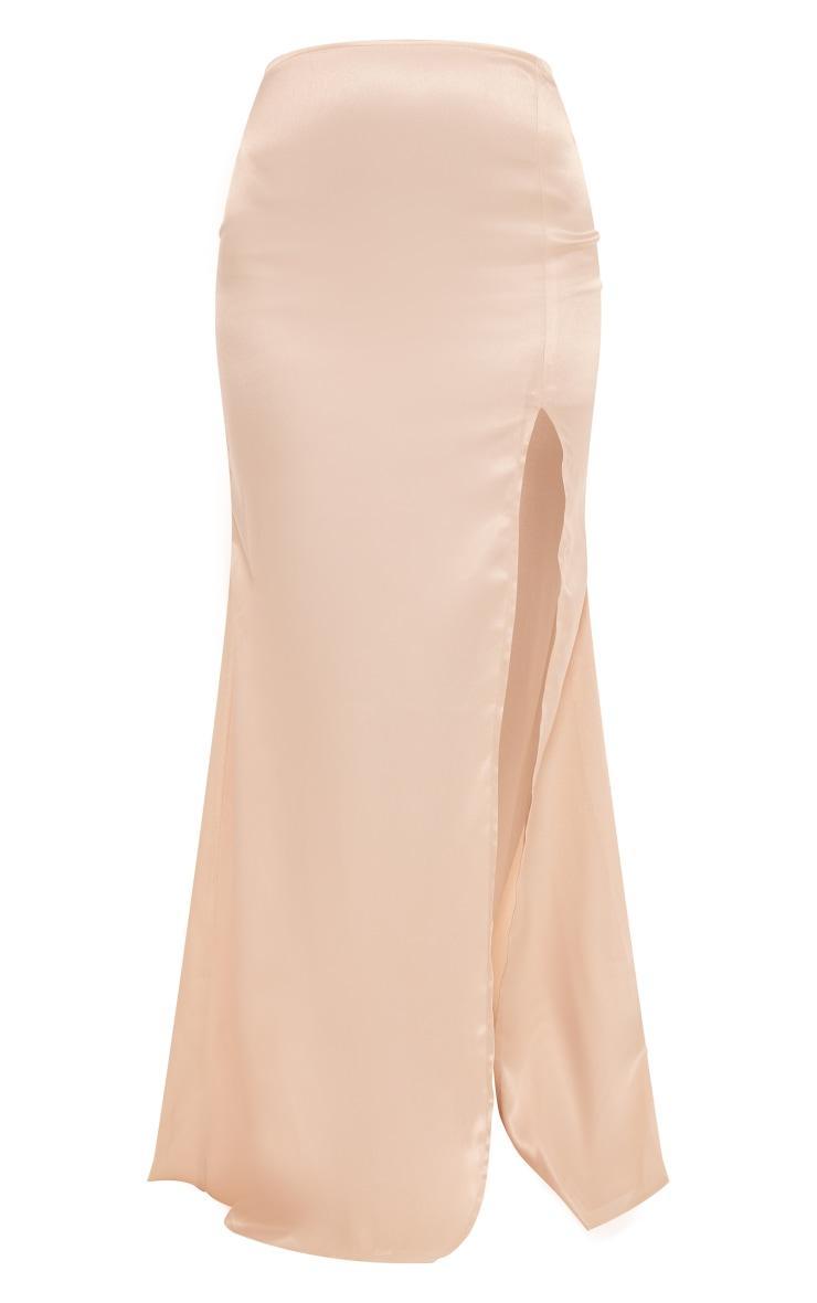 Oyster Satin Maxi Skirt Product Image