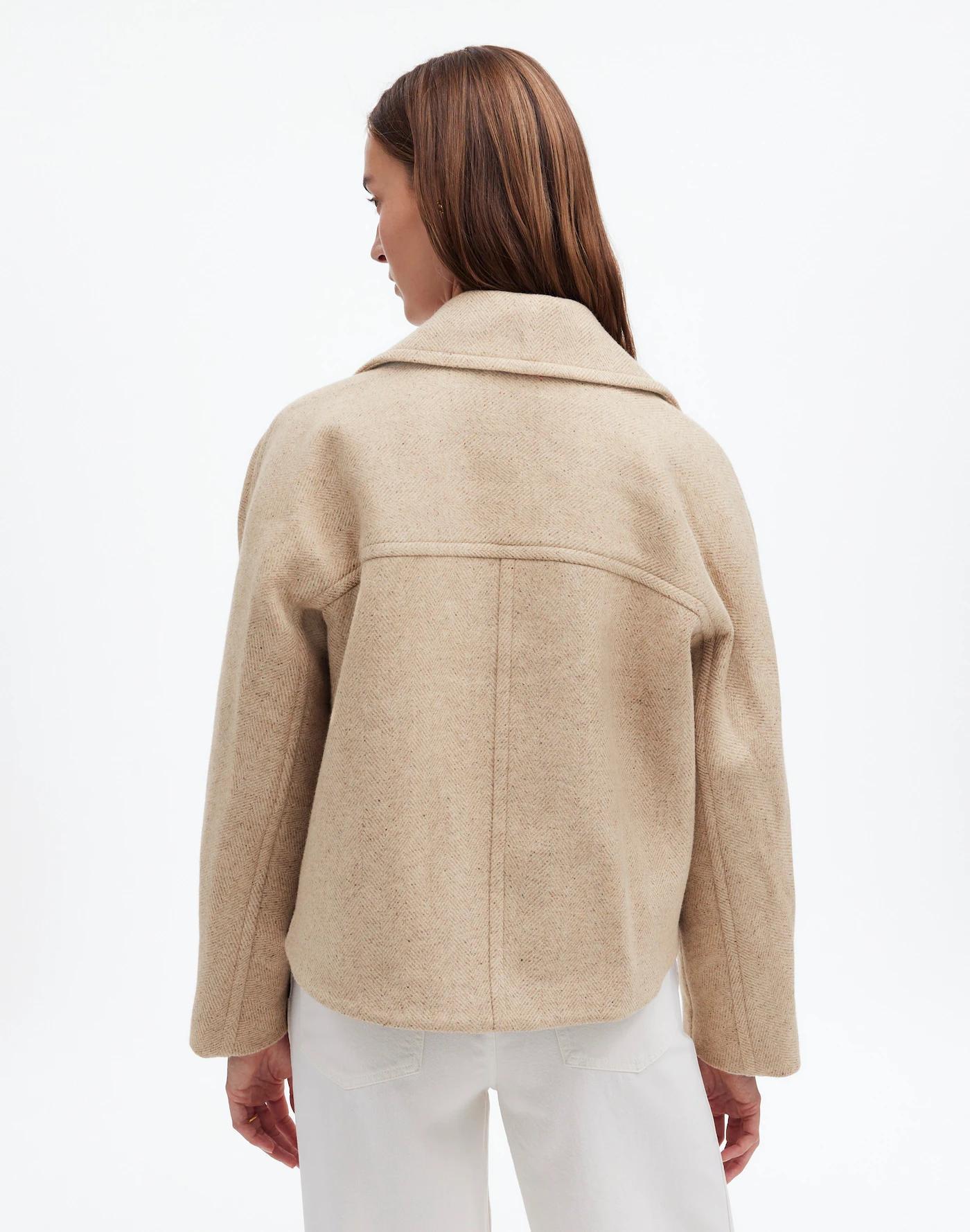 Oversized-Collar Short Peacoat Product Image