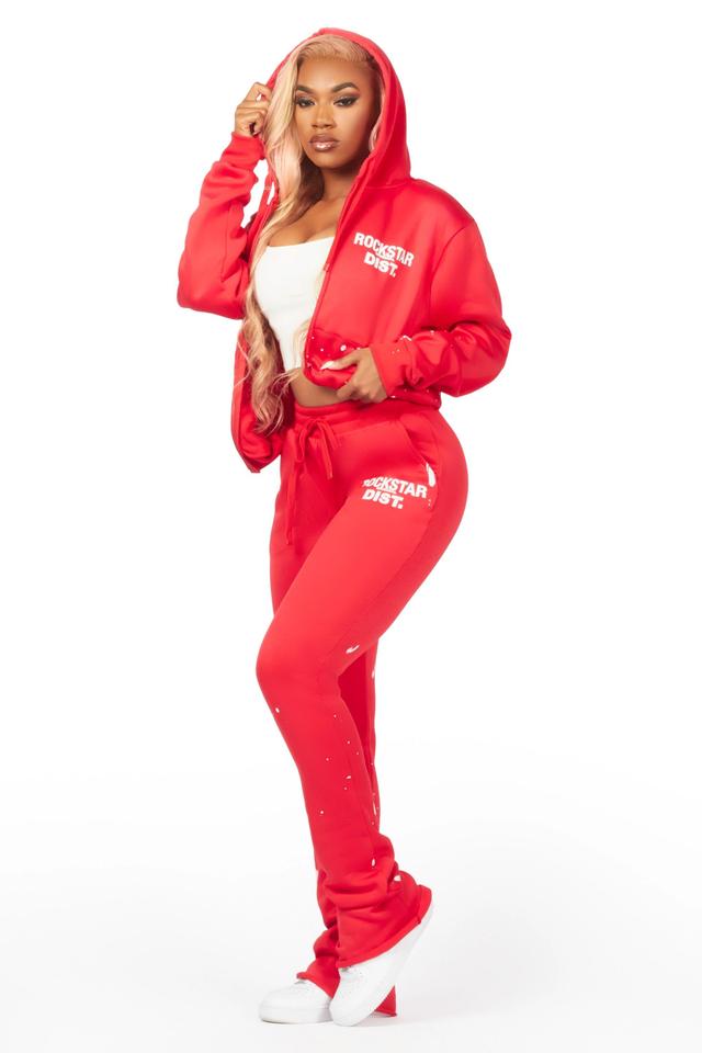 Halloway Red Zip Up Super Stacked Trackset Female Product Image