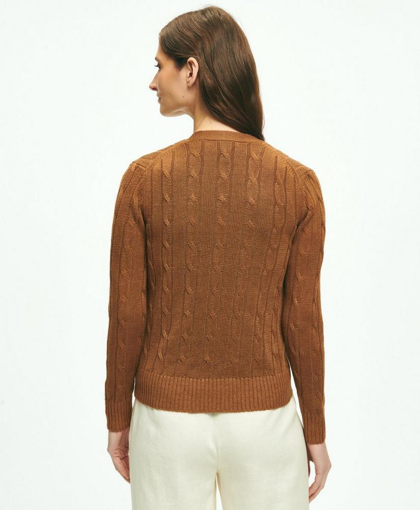 Cable Knit Cardigan In Linen Product Image