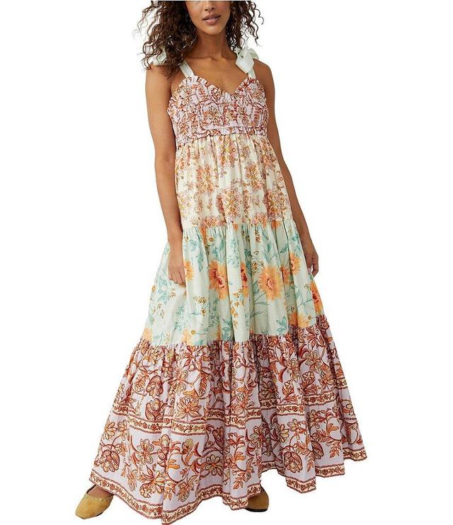 Free People Bluebell Floral Print V-Neck Sleeveless Maxi Dress Product Image