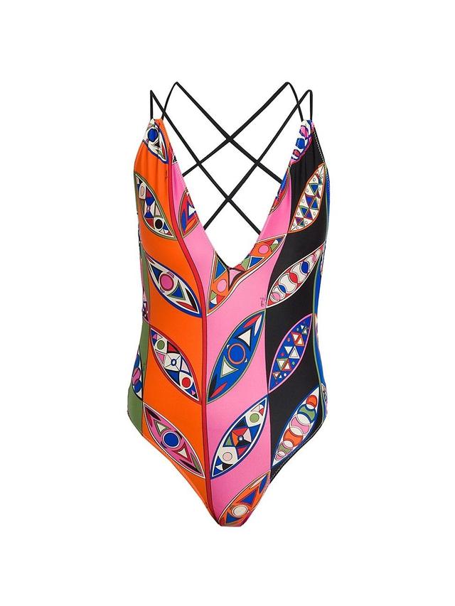 Womens Crisscrossed One-Piece Swimsuit Product Image