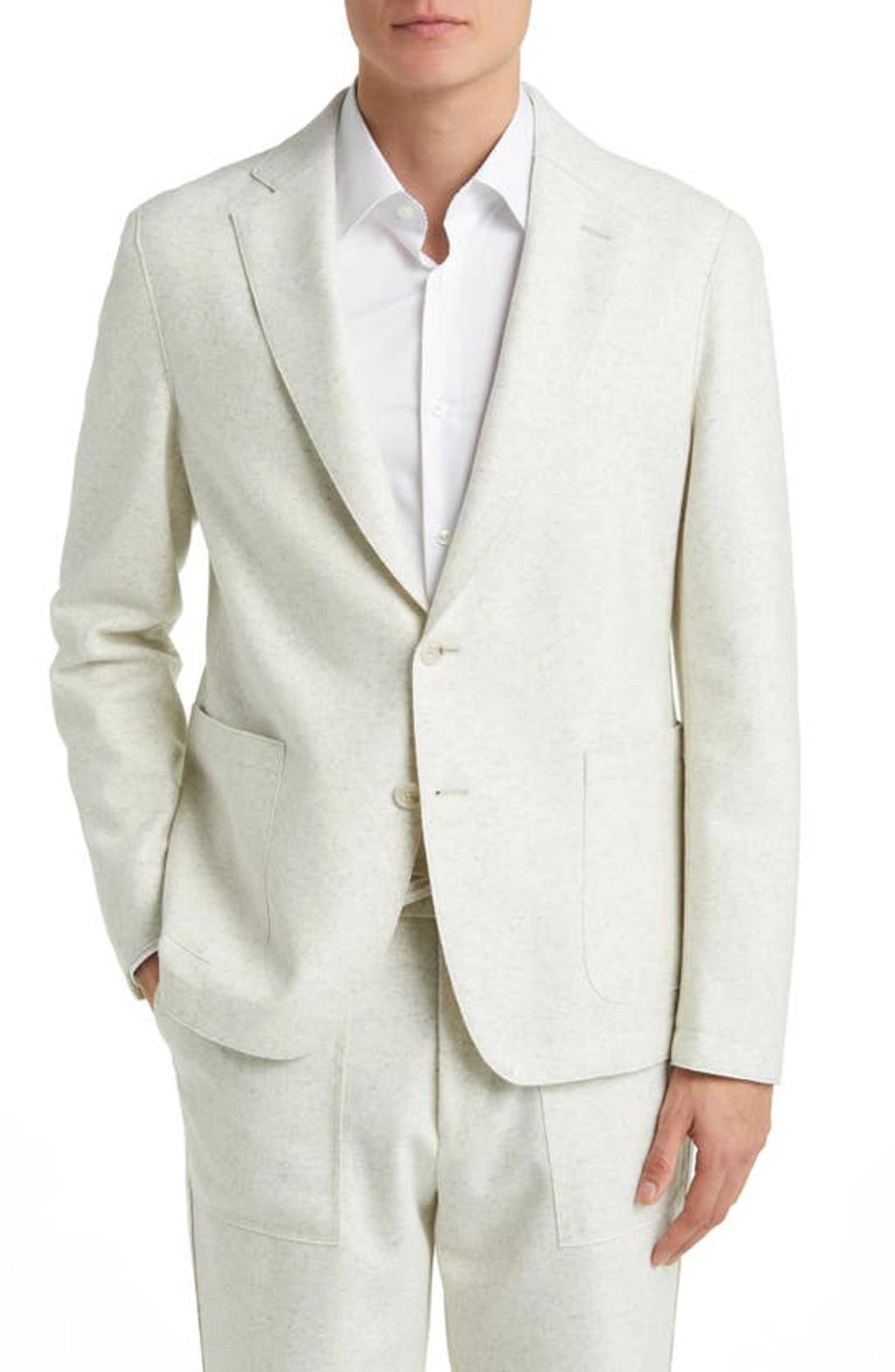 HUGO BOSS Hanry Recycled Polyester Sport Coat In Open White Product Image