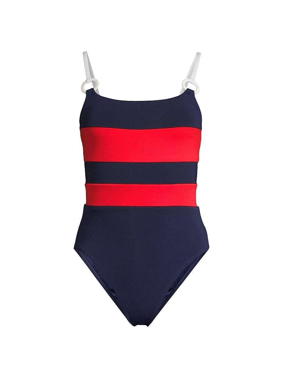 Womens Babe Lace-Up One-Piece Swimsuit Product Image