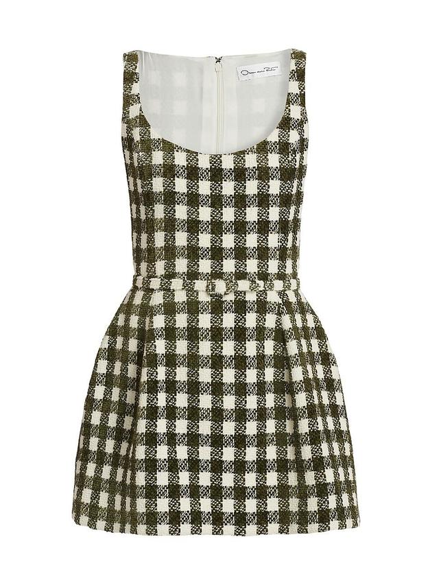 Womens Check Tweed Wool-Blend Minidress Product Image