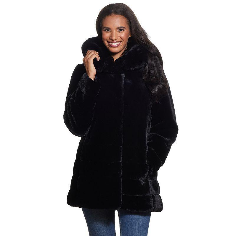 Gallery Hooded Faux Fur Coat Product Image