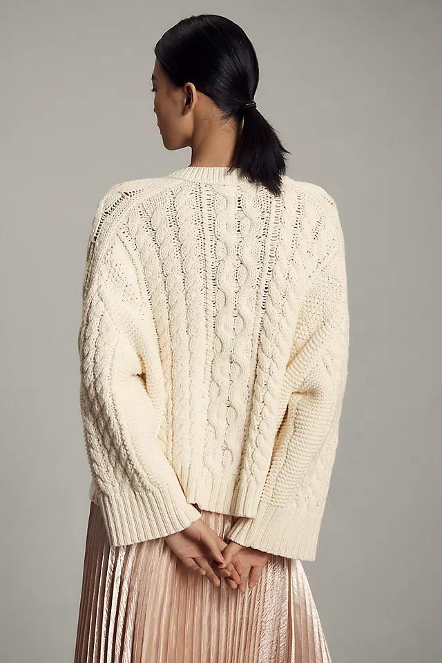 Maeve Wide-Sleeve Cable-Knit Sweater Product Image