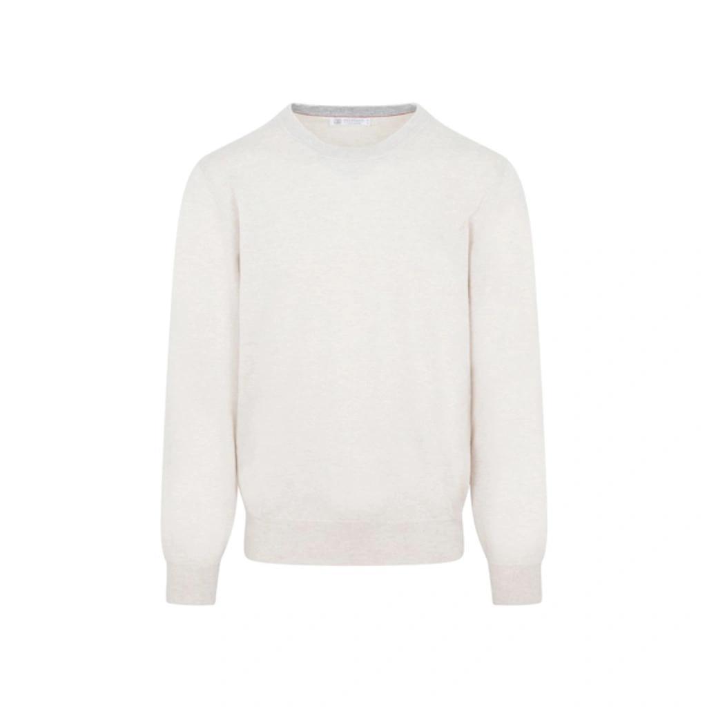 Crewneck Knitted Jumper In Beige Product Image