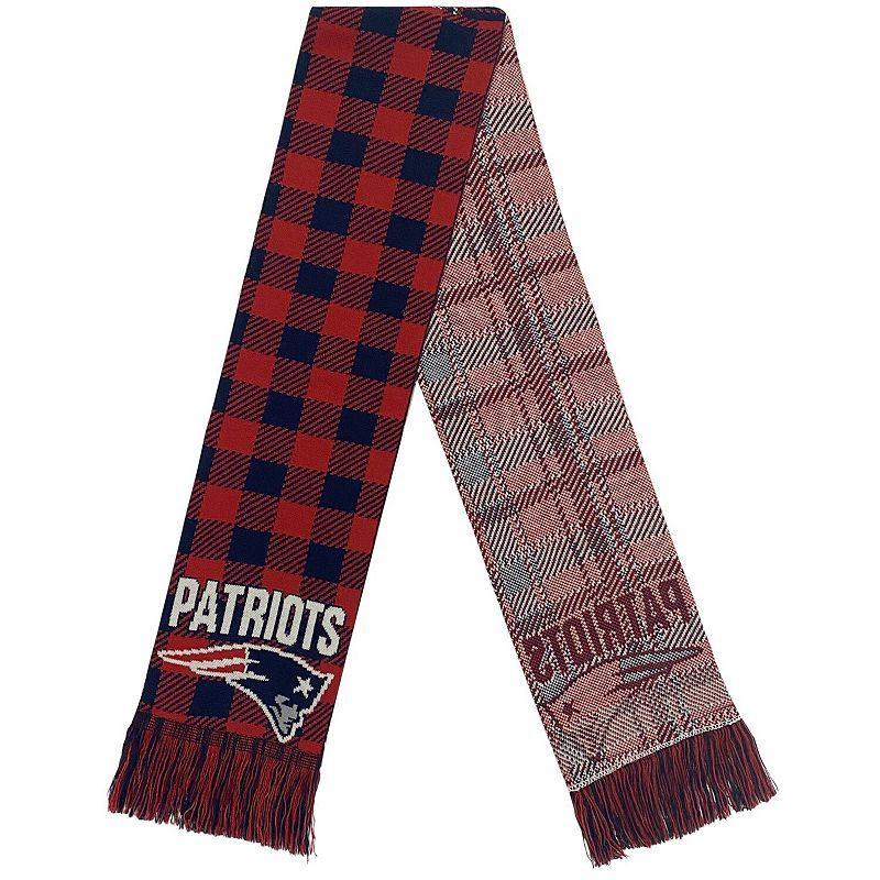 FOCO New England Patriots Plaid Color Block Scarf, Blue Product Image