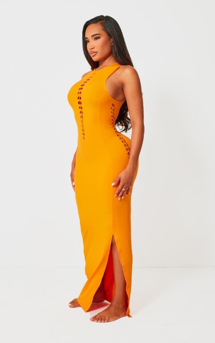 Shape Neon Orange Soft Sculpted Cut Out Side Maxi Dress product image