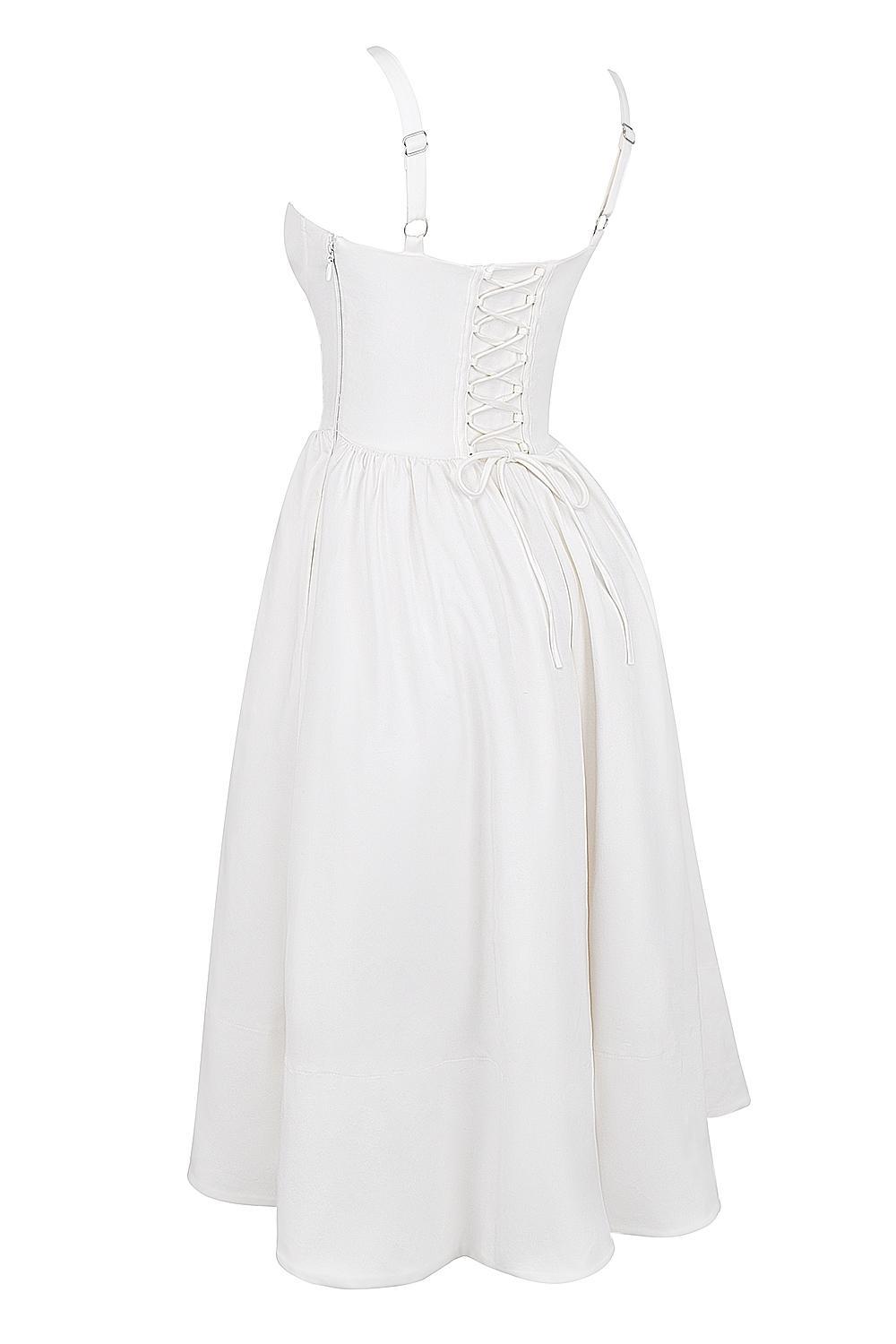 Kelly White Corset Midi Sundress Product Image