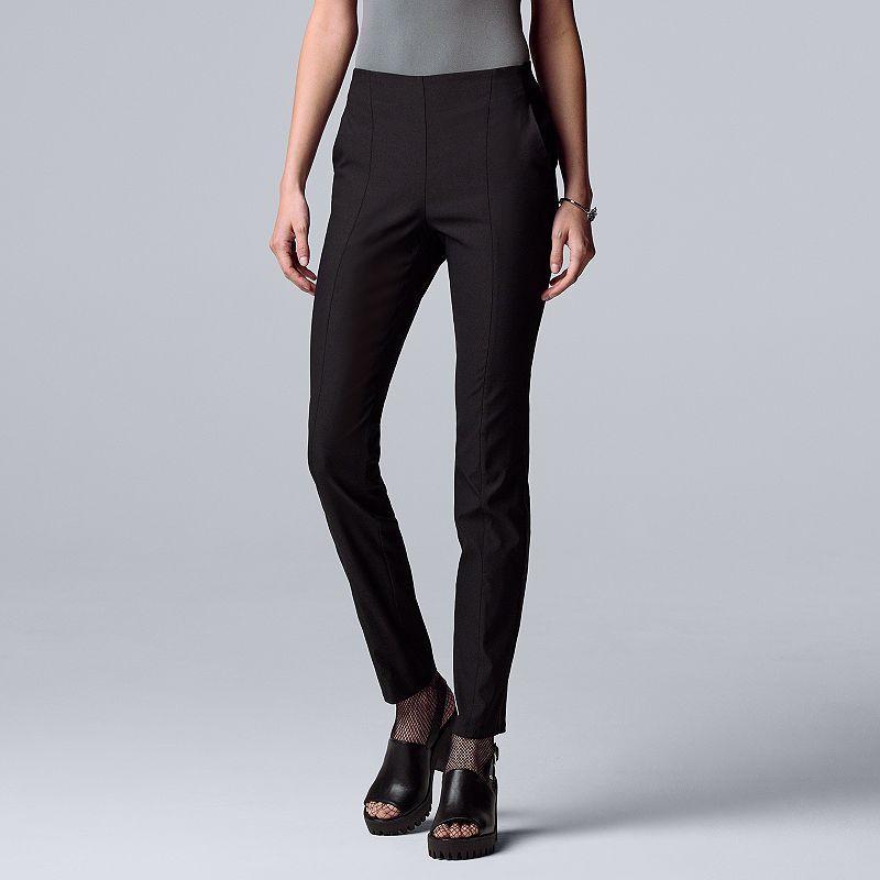 Petite Simply Vera Vera Wang Simply Modern Side-Stripe Skinny Pants, Womens Product Image