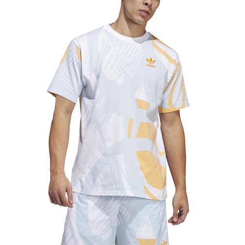 adidas Originals Mens adidas Originals AOP Superstar T-Shirt - Mens Sky Tint/Acid Orange Product Image