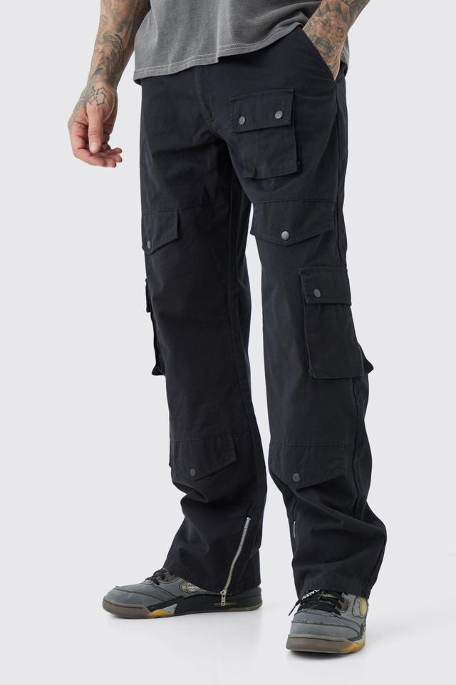 Tall Relaxed Fit Twill Cargo Pants | boohooMAN USA Product Image