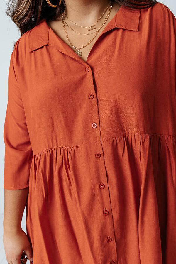 Always On Time Babydoll Tunic Dress In Tangerine Curves Product Image