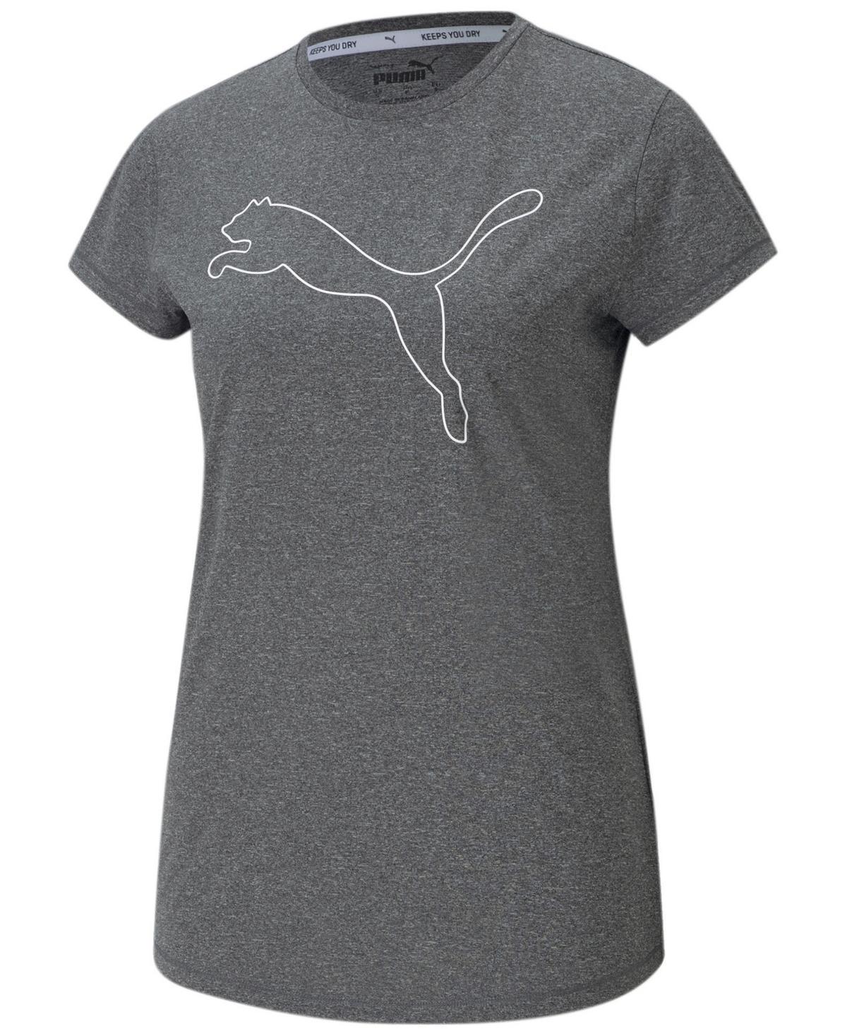 Puma Womens Heather Performance Logo Graphic T-Shirt Product Image