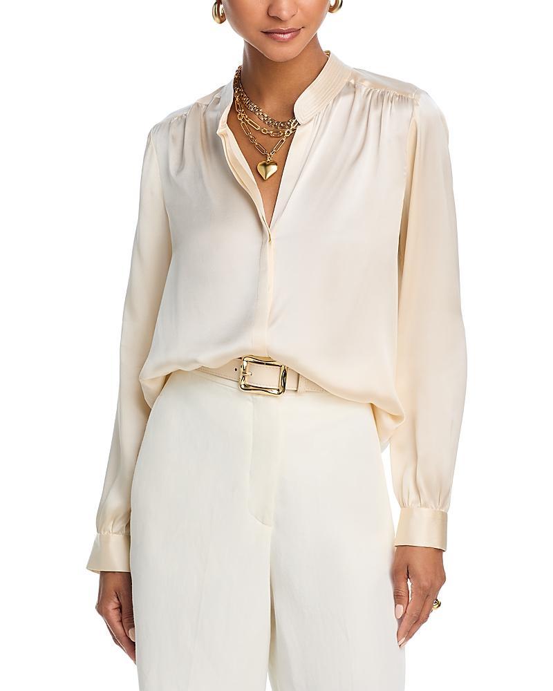 LAgence Bianca Silk Banded Collar Blouse Product Image