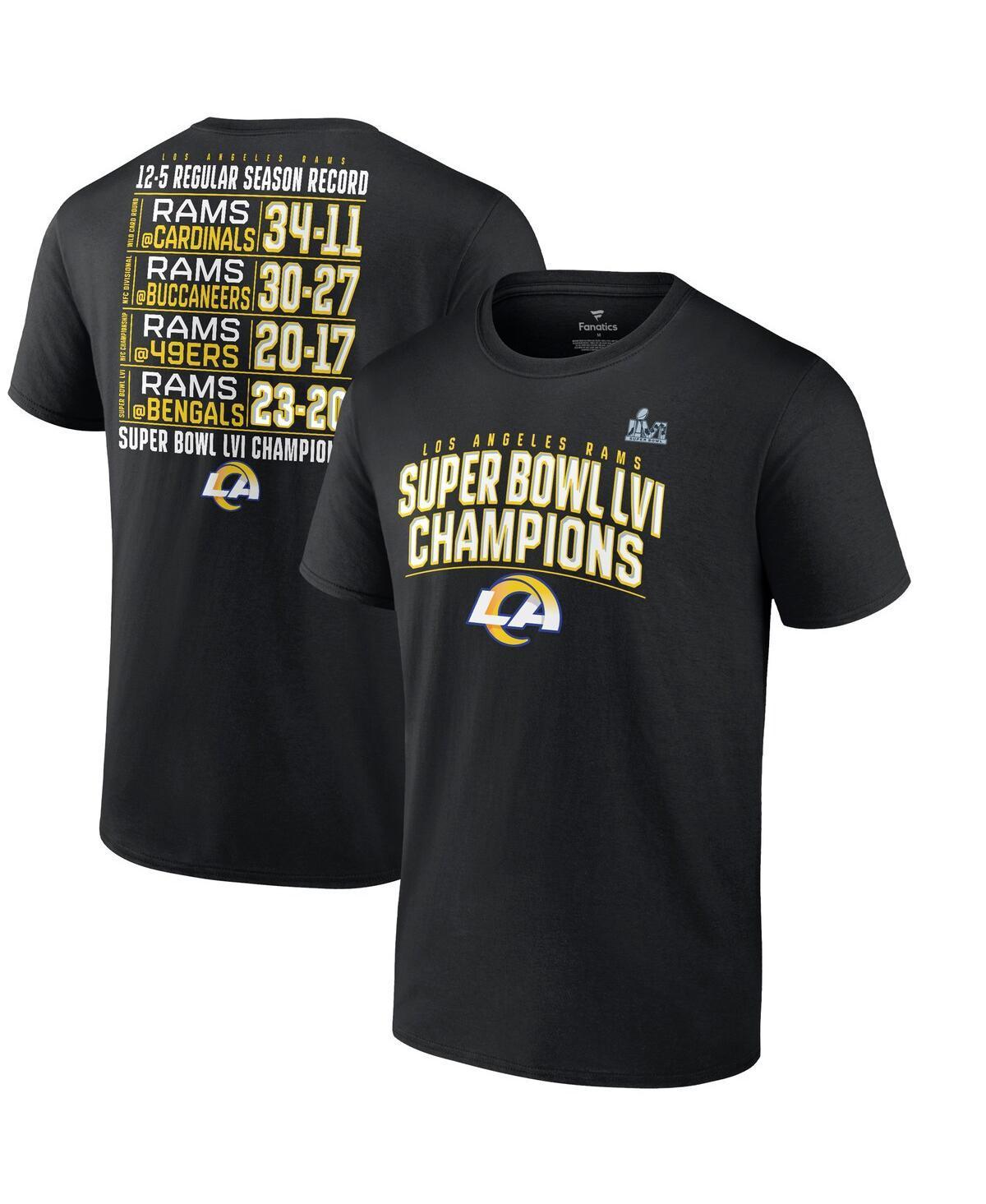 Mens Fanatics Black Los Angeles Rams Super Bowl Lvi Champions Big and Tall Schedule T-shirt Product Image