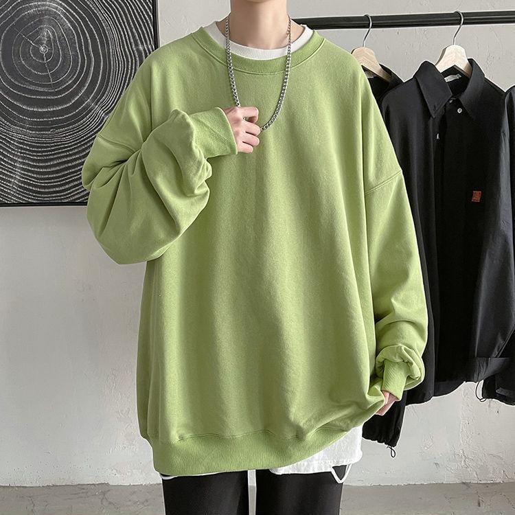 Crew Neck Plain Oversized Sweatshirt Product Image