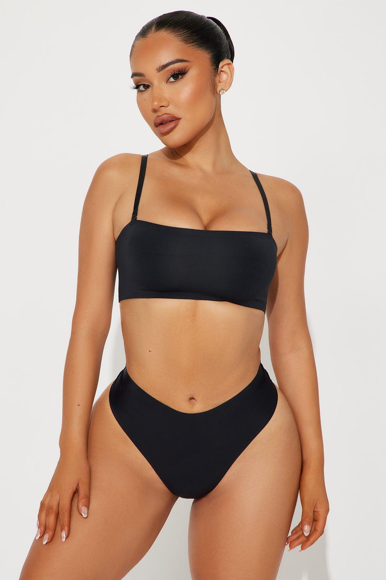 Barely There Micro Shine Bandeau Bralette - Black Product Image