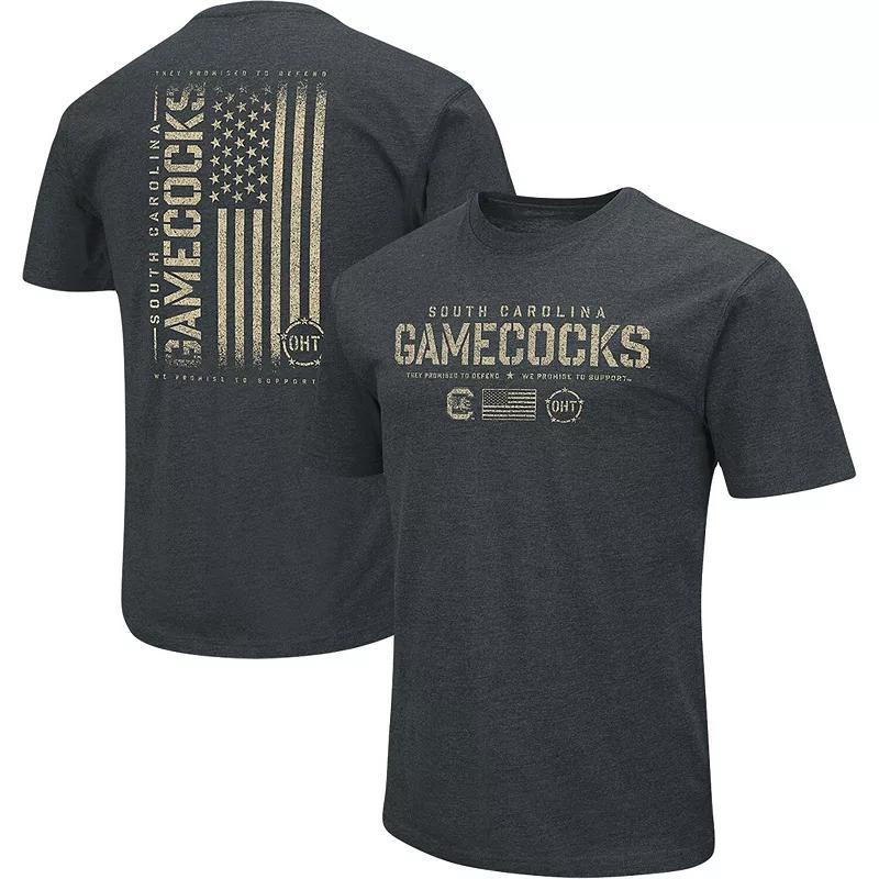 Mens Colosseum Heathered Black South Carolina Gamecocks OHT Military Appreciation Flag 2.0 T-Shirt Product Image