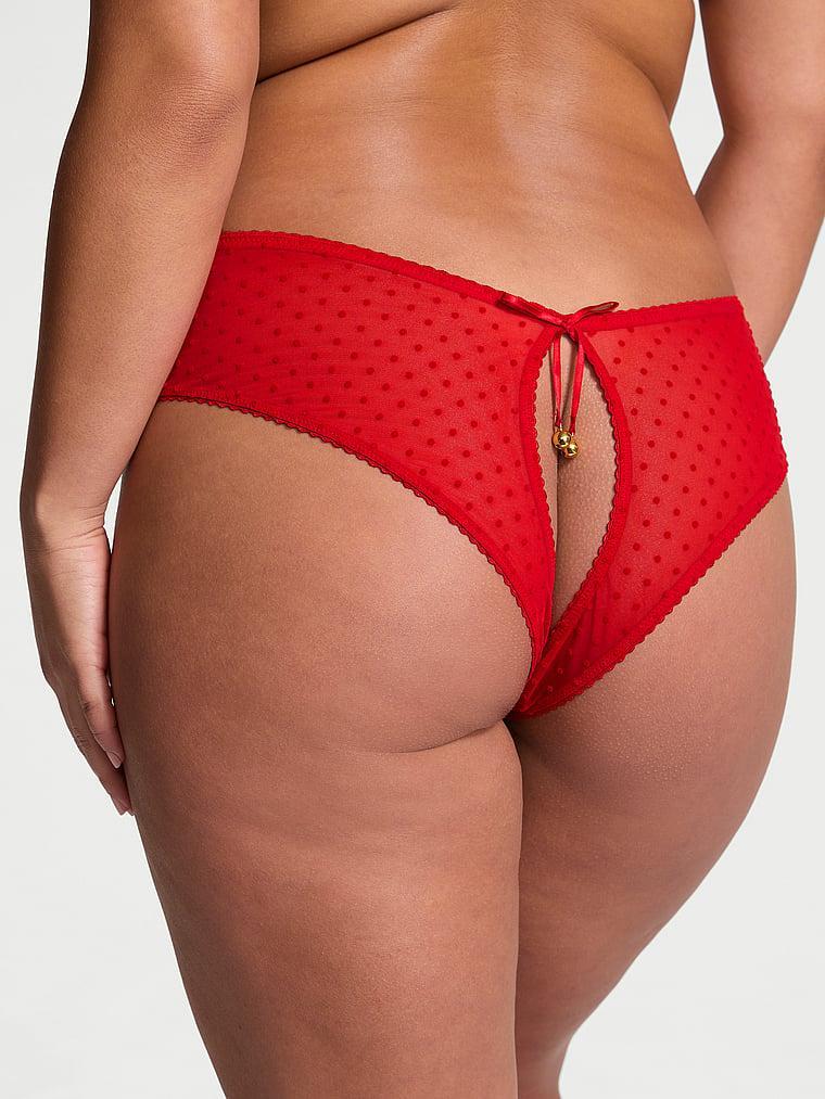 Jingle Bells Mesh Crotchless Cheeky Panty Product Image