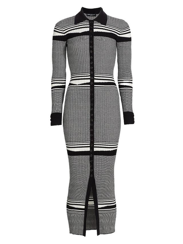 Womens Brixton Striped Rib-Knit Midi-Dress Product Image