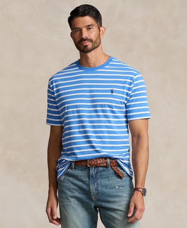 Polo Ralph Lauren Mens Big & Tall Striped Cotton Jersey T-Shirt - New England Blue Product Image