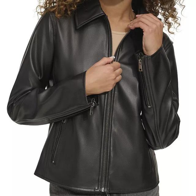 Womens Levis Faux-Leather Jacket with Laydown Collar Product Image