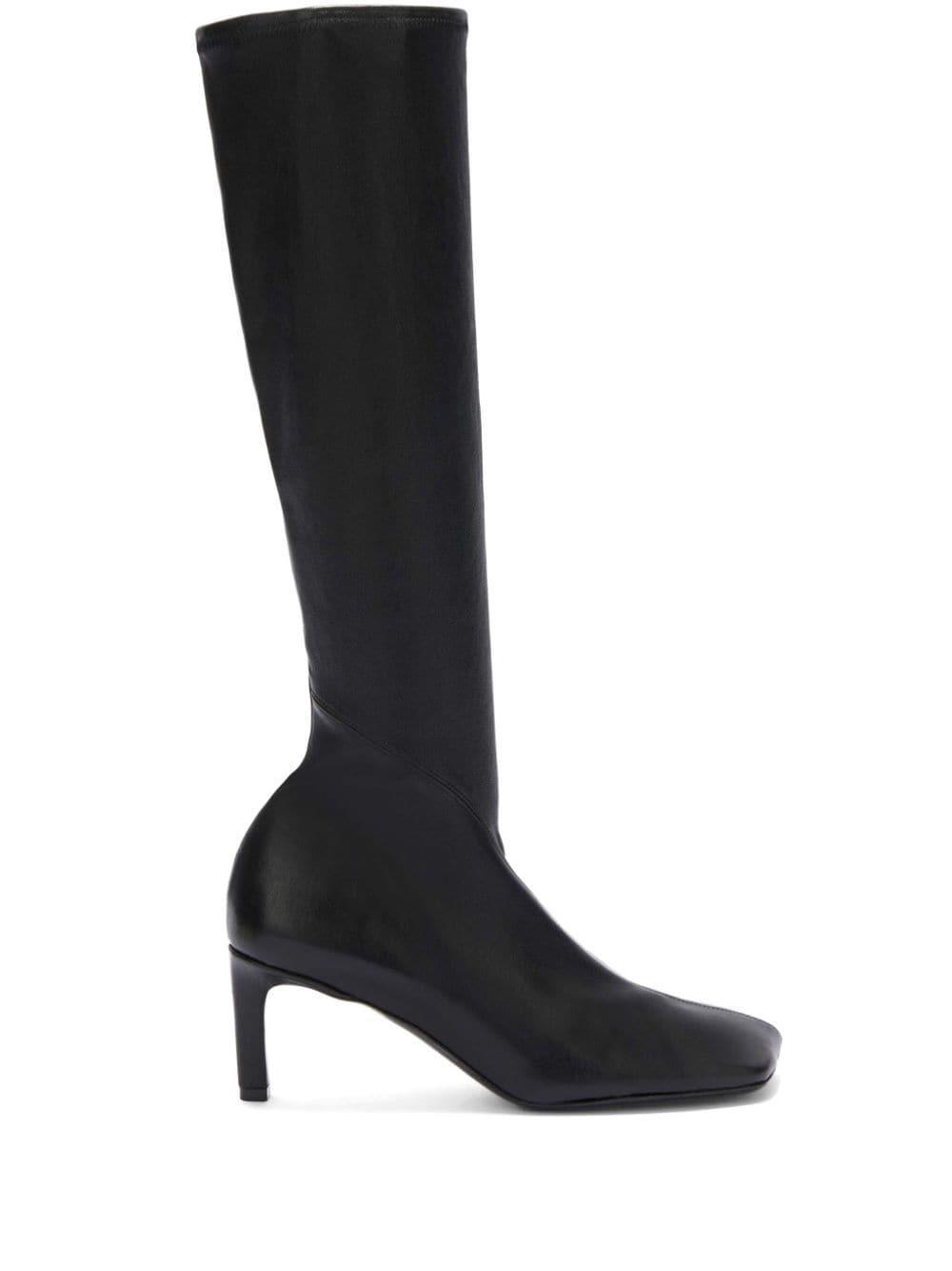 70mm Leather Knee Boots In Black Product Image