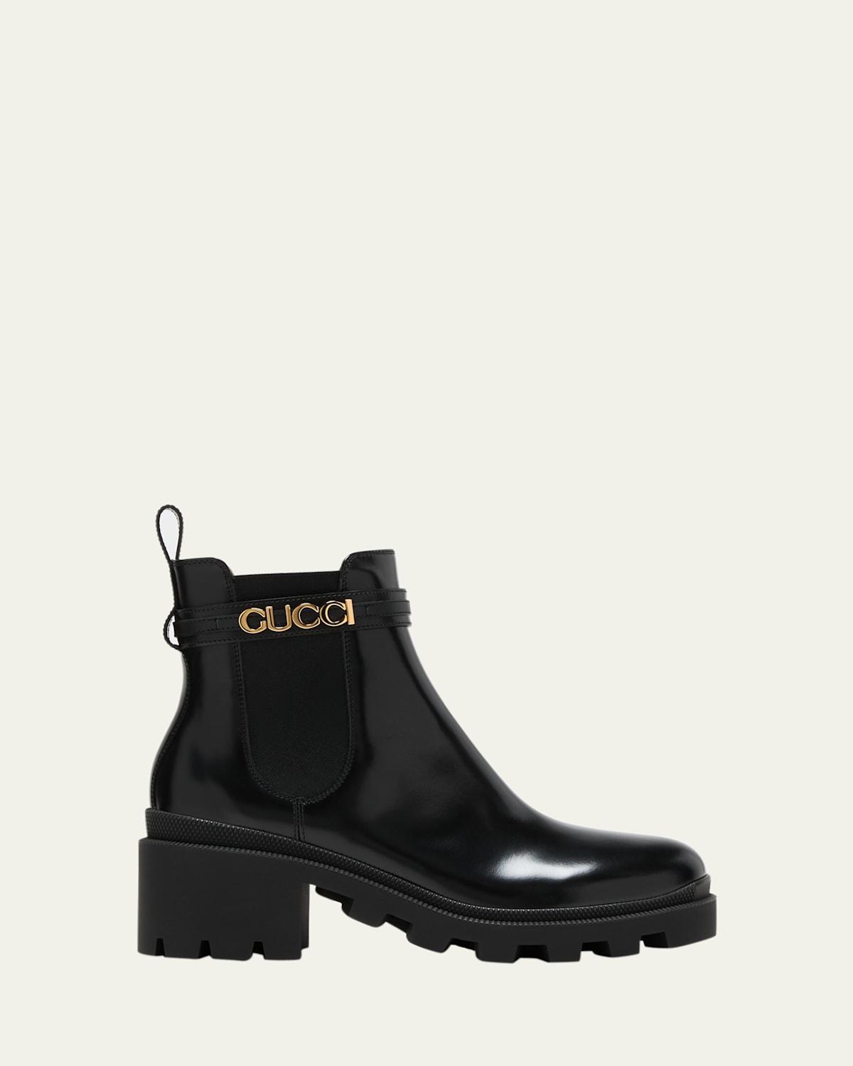 Womens Gucci Logo Trip Booties Product Image