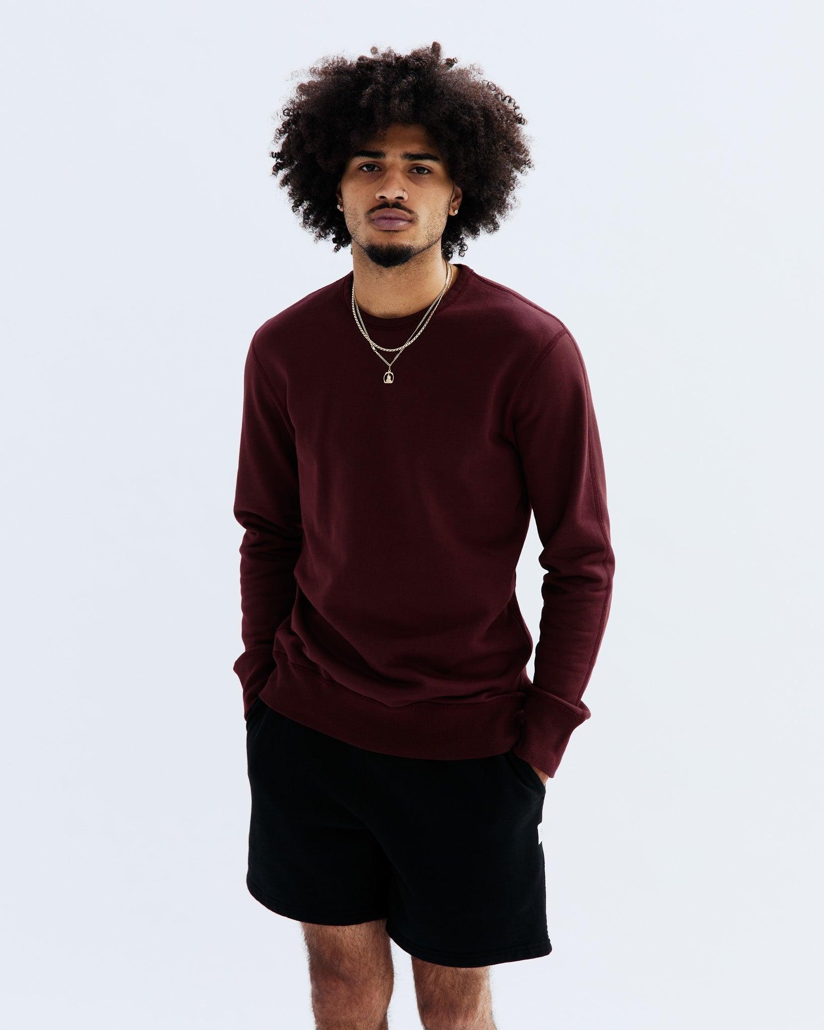 0984. Herringbone Terry Crewneck - Crimson Red Product Image