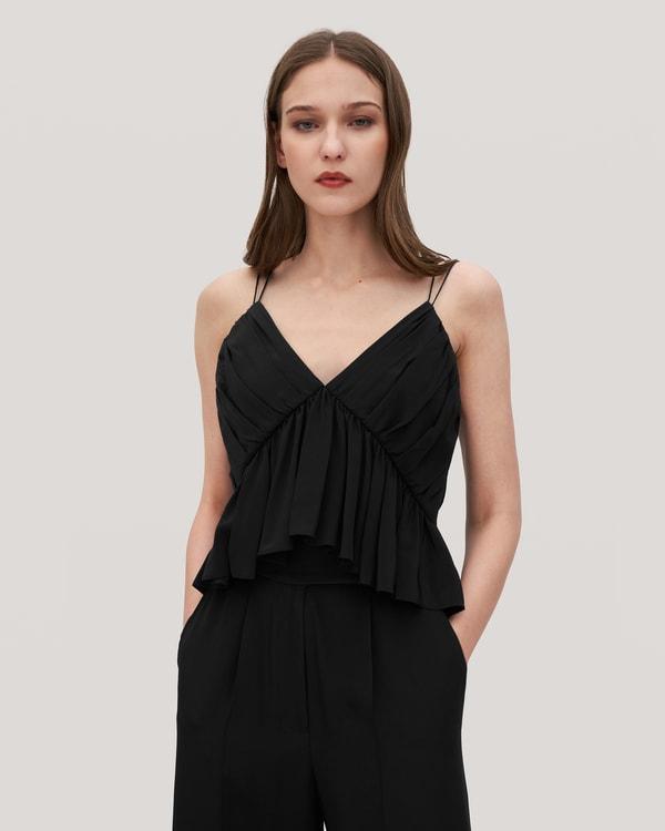 Versatile Pleated Silk Magnolia Camisole Product Image