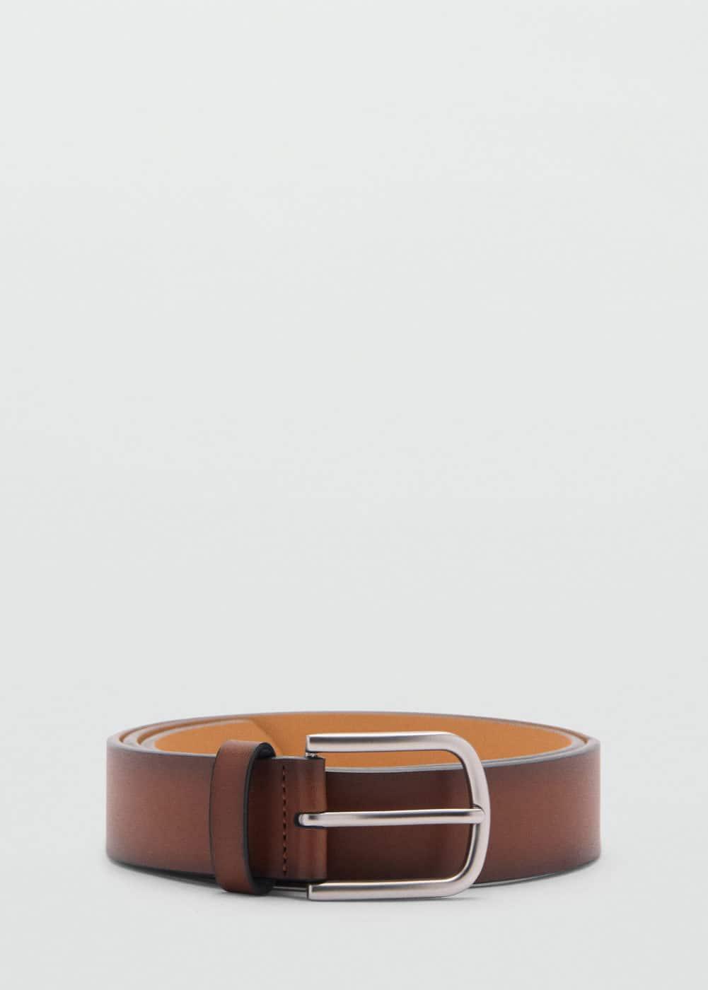 Pebbled leather belt - Men | MANGO USA Product Image