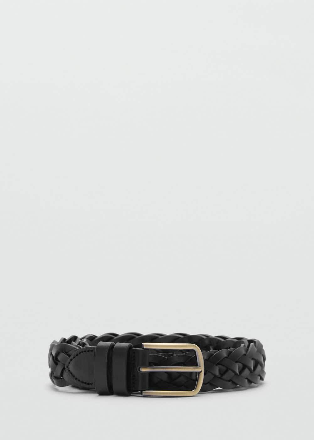 MANGO MAN - 100% braided leather belt blackMen Product Image