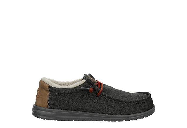 Hey Dude Mens Wally Black Shell Casual Slip-On Moccasin Sneakers from Finish Line Product Image