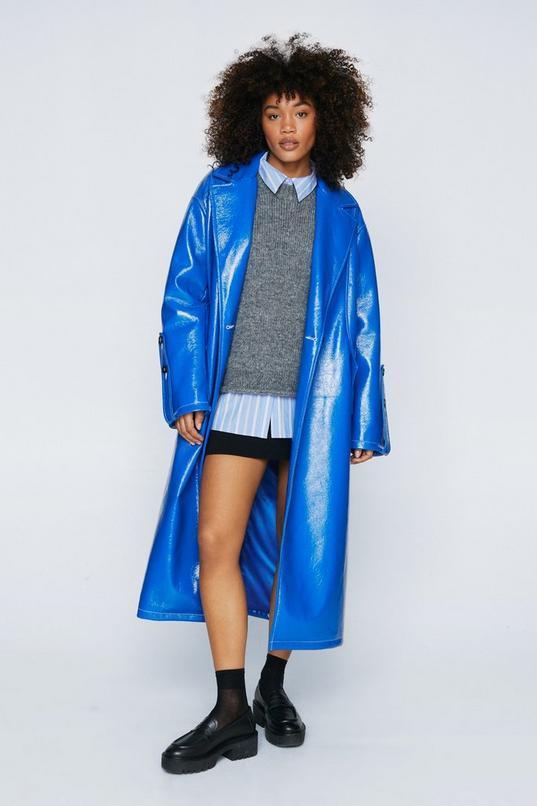 Premium Vinyl Oversized Trench Coat Product Image