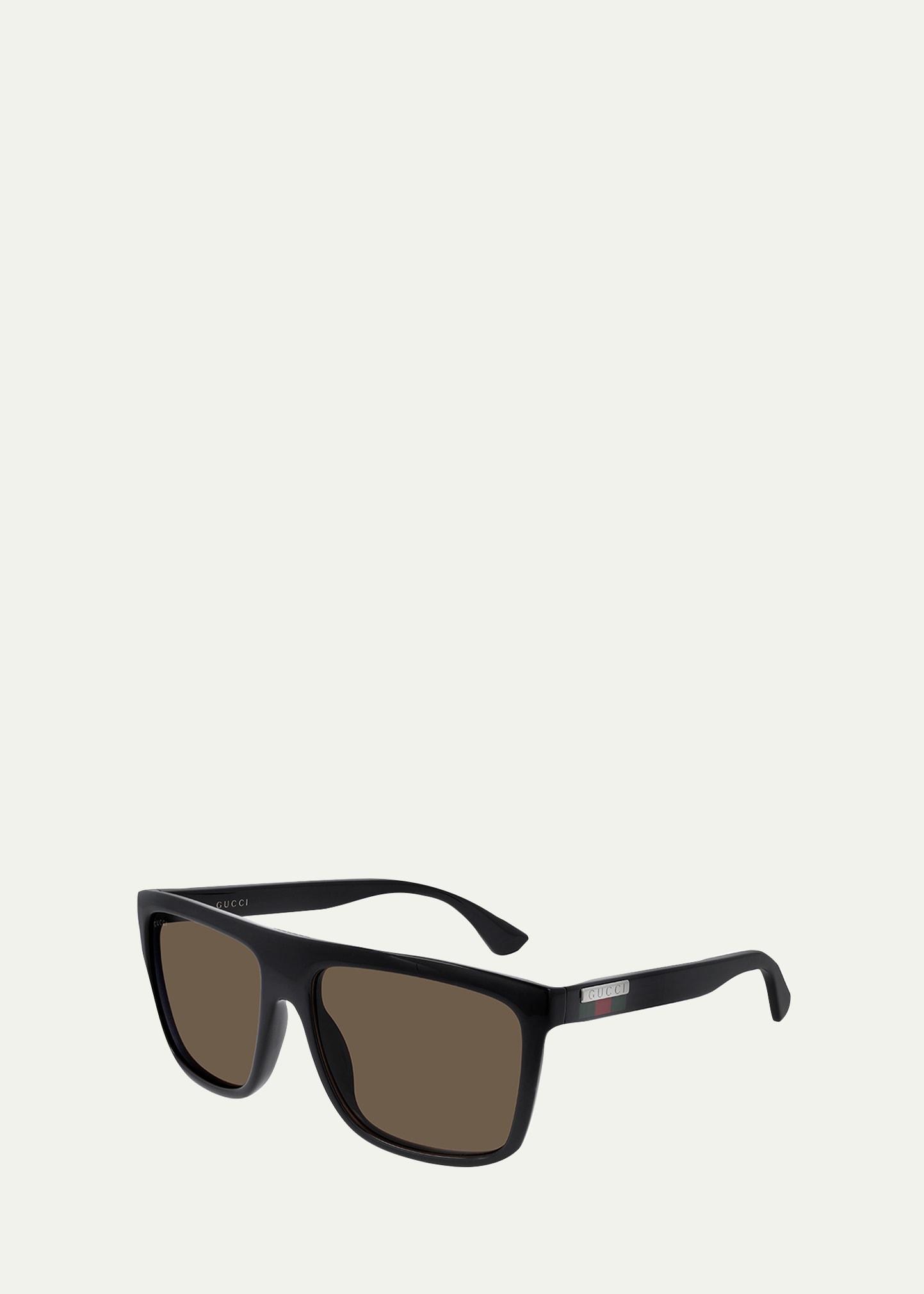 Mens 59MM Rectangular Injection Sunglasses Product Image