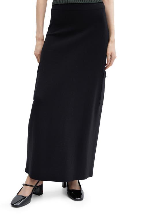 MANGO Knit Cargo Pocket Maxi Skirt product image