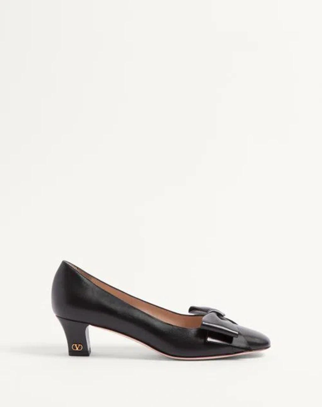 VALENTINO GARAVANI Bowow Pump In Kidskin 45mm Woman Black 42 Product Image