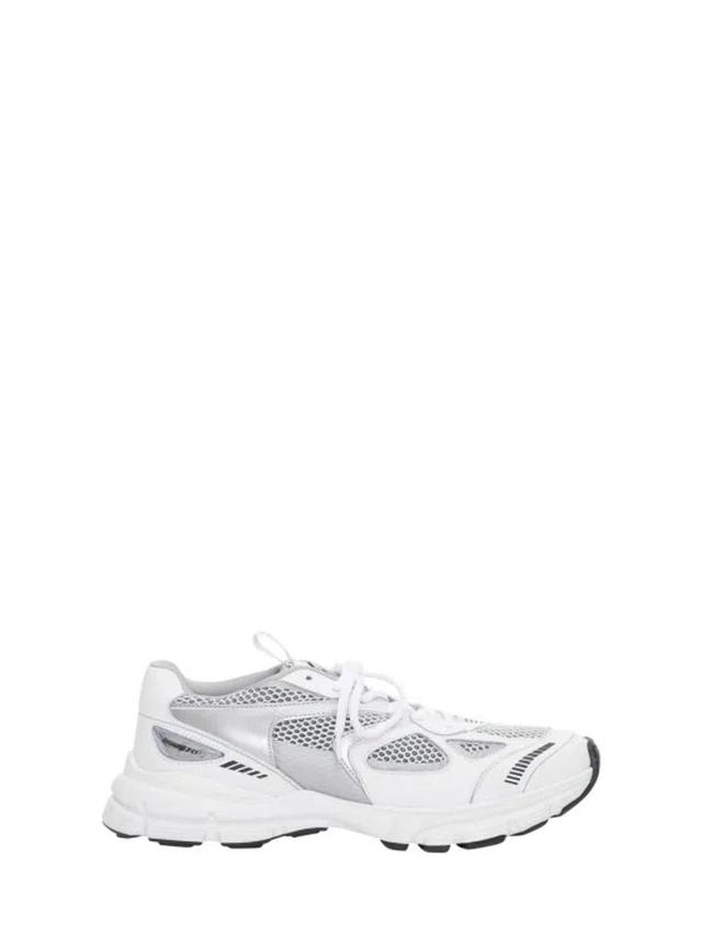 AXEL ARIGATO Marathon Runner Silver And White Sneakers Wth Logo In Leather Blend Man Product Image