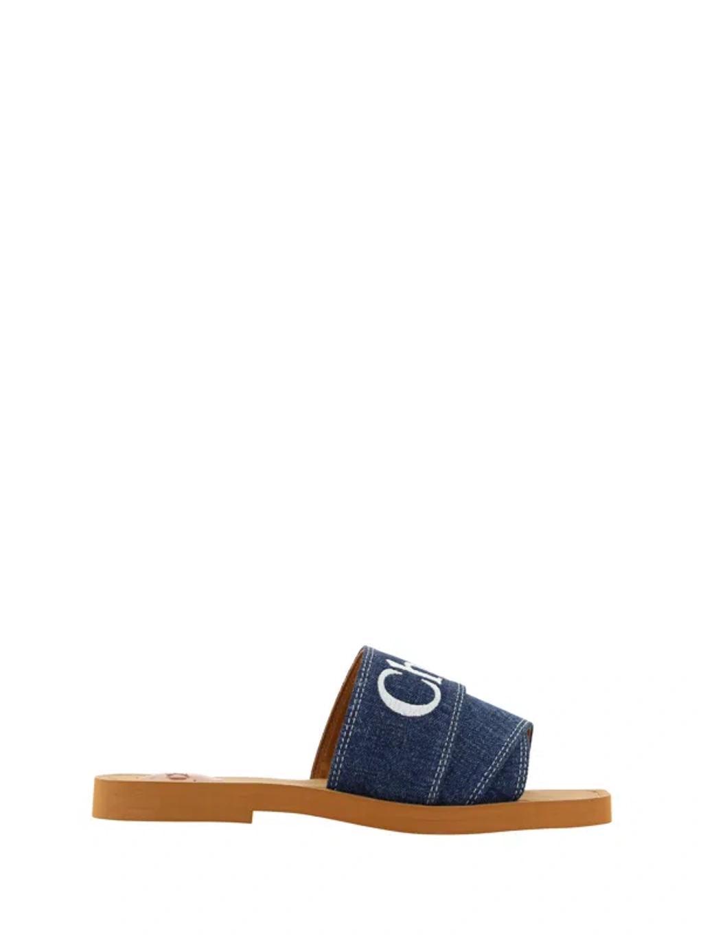 Sumptuous Cotton Woody Slide Sandals In Women's In Blue Product Image