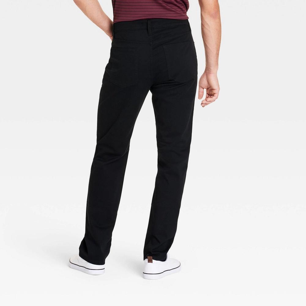 Men's Straight Fit 5-Pocket Pants - Goodfellow & Co™ Black 28x30 Product Image