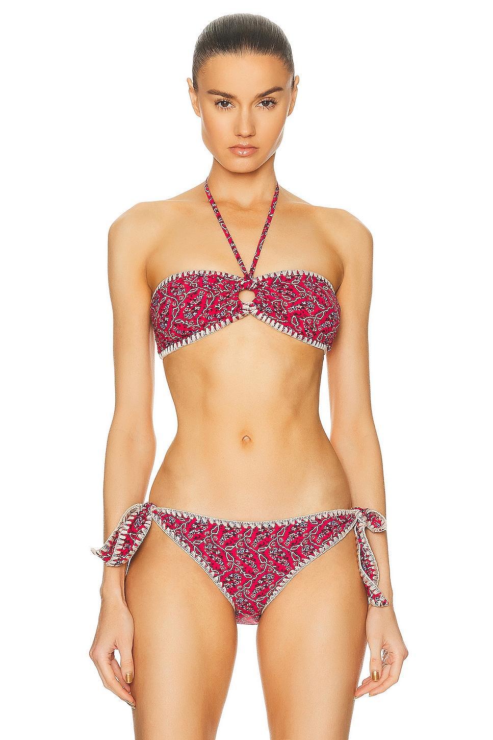 Isabel Marant Starnea Bikini Top in Red Product Image