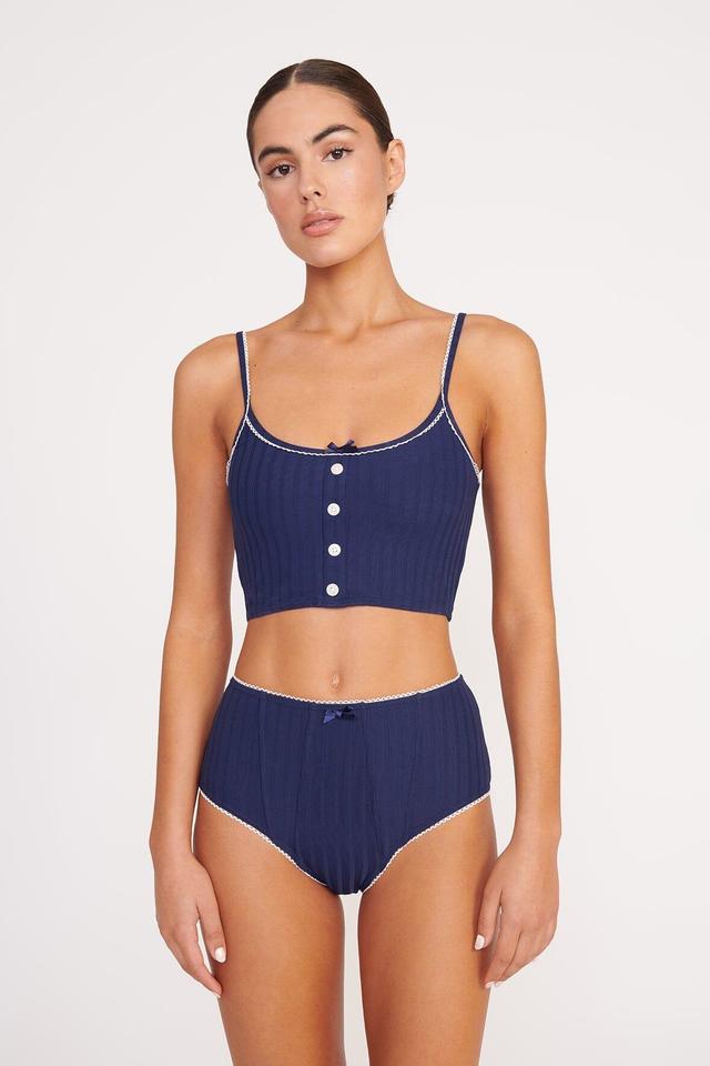 ABBY SWIM TOP | NAVY WHITE Product Image